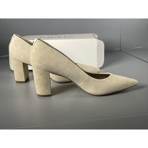 Lauren Ralph Lauren Shoes Womens Size 7 Beige Suede Lanette Block Heel Pumps